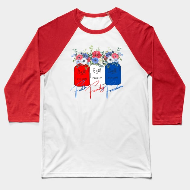 Faith Family Freedom Baseball T-Shirt by TravelTeezShop